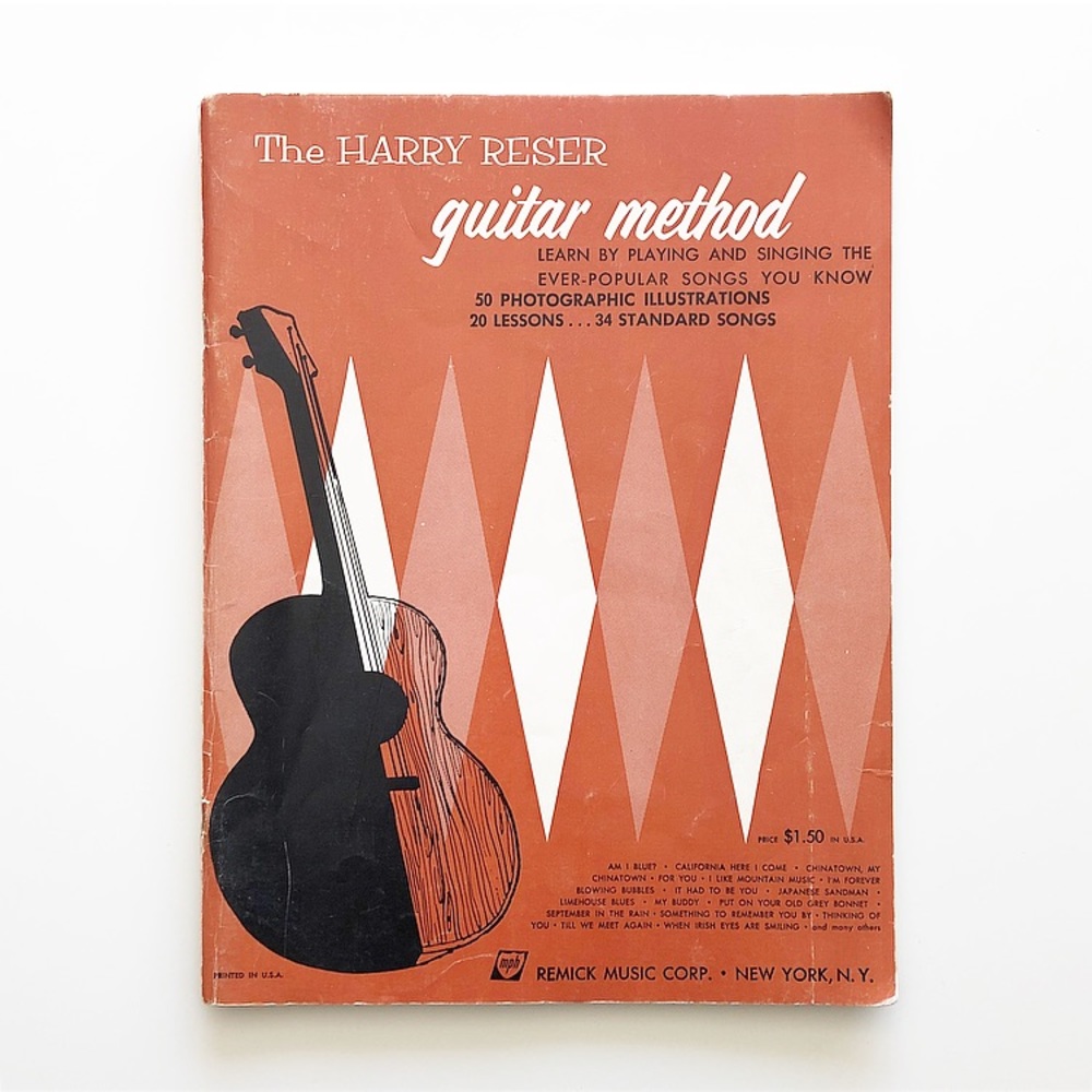Vintage Mid-century Guitar Music Book “The Harry Reser Guitar Method”